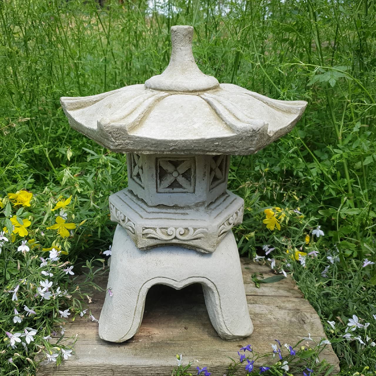 Oriental Pagoda Lantern Made From Reconstituted Stone Garden Ornament Tendai Design