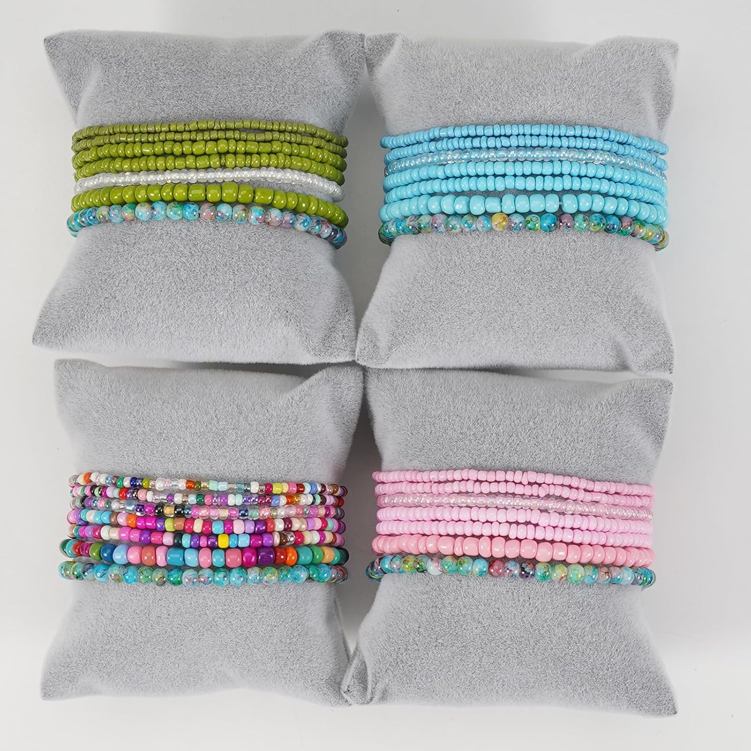 Boho Colorful Stackable Crystal Glass Beads Stretch Bracelets Multilayered Bracelets for Women Bohemian Jewelry - Image 4