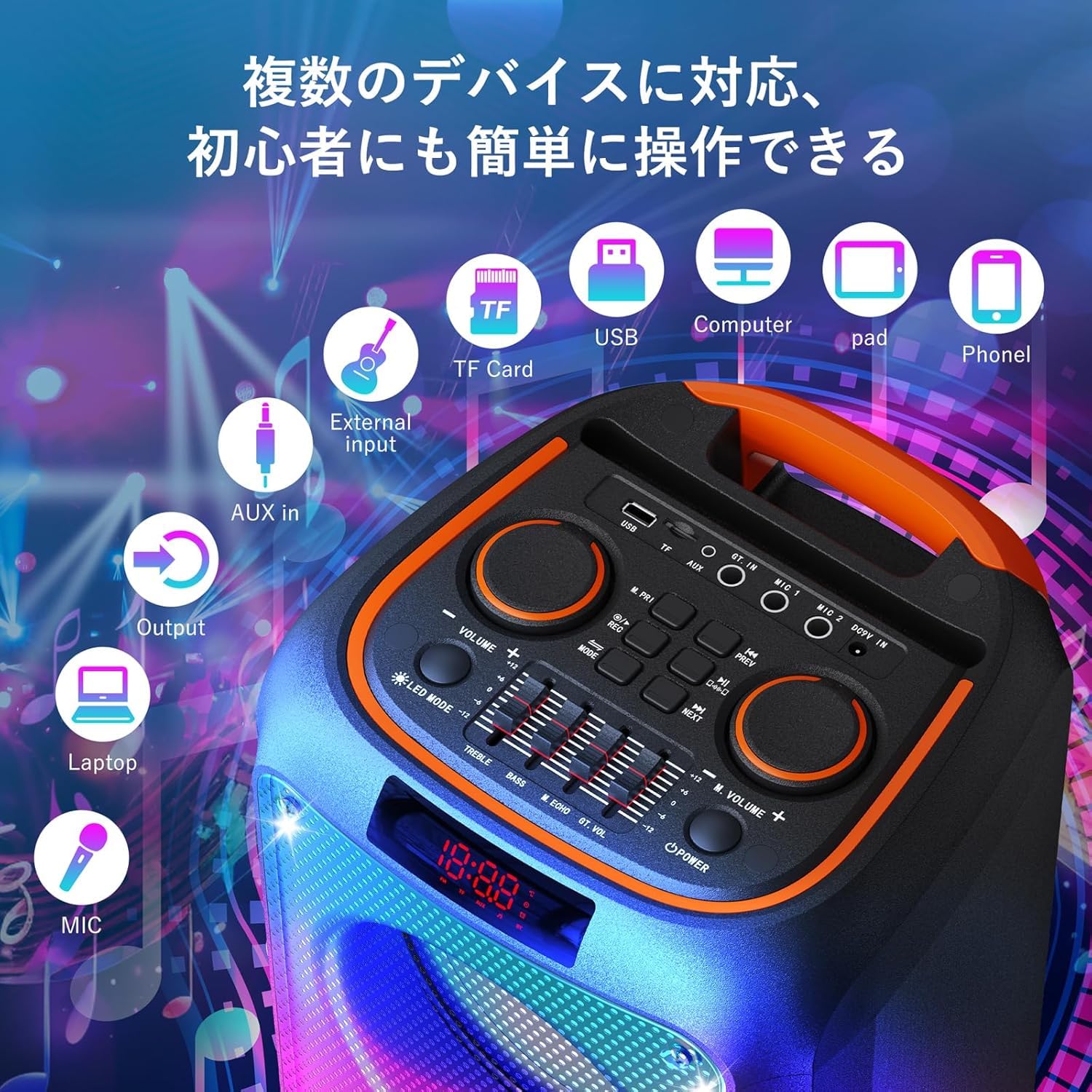 Amazon.co.jp: カラオケセット 家庭用 ワイヤレスマイク スピーカー