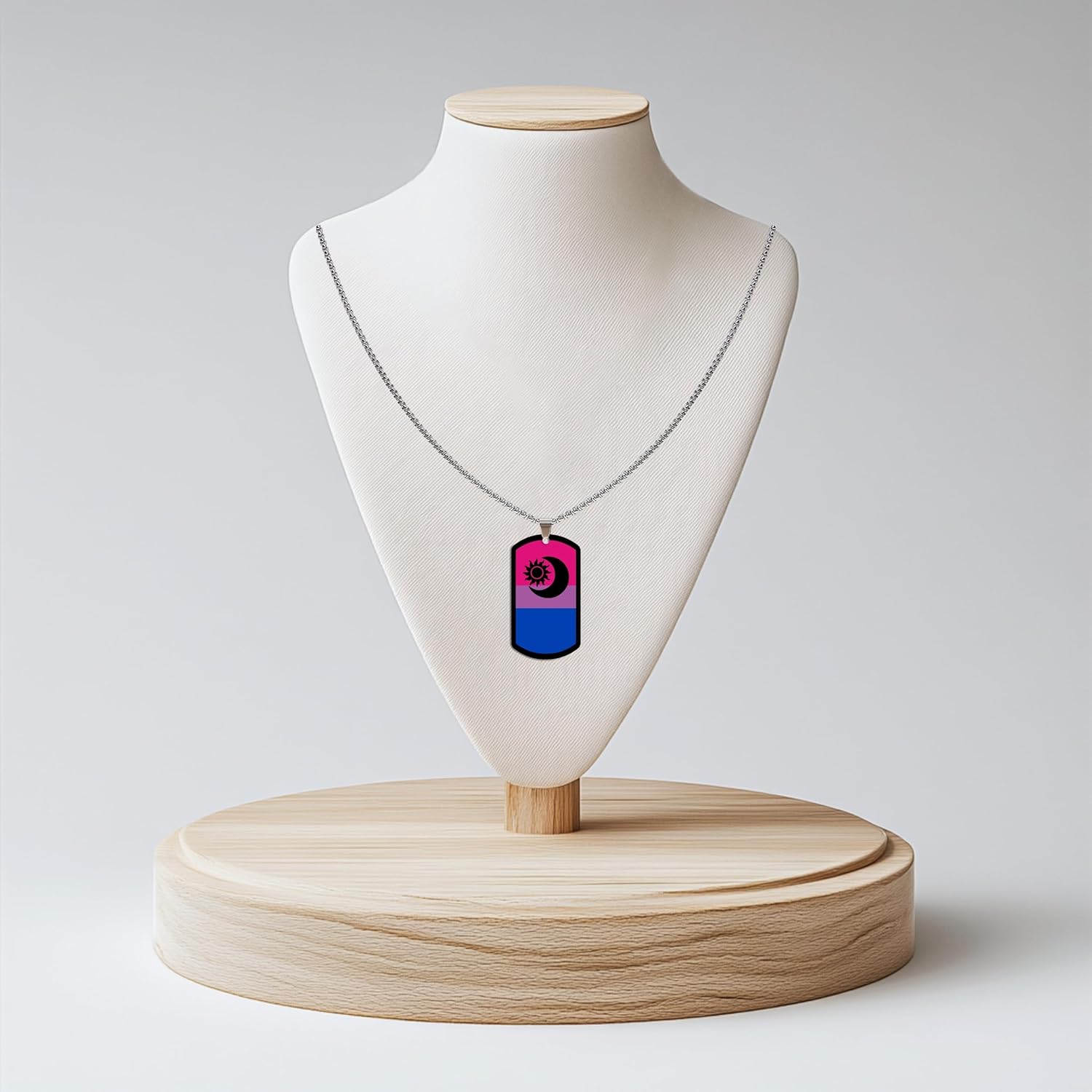 LAMIBEE LGBTQIA+ Rainbow Pendant Necklace, Reflects Pride Colors for Lesbian, Gay, Bisexual, Transgender, Non-Binary, and More, Adjustable Sun Catcher Design - Image 3