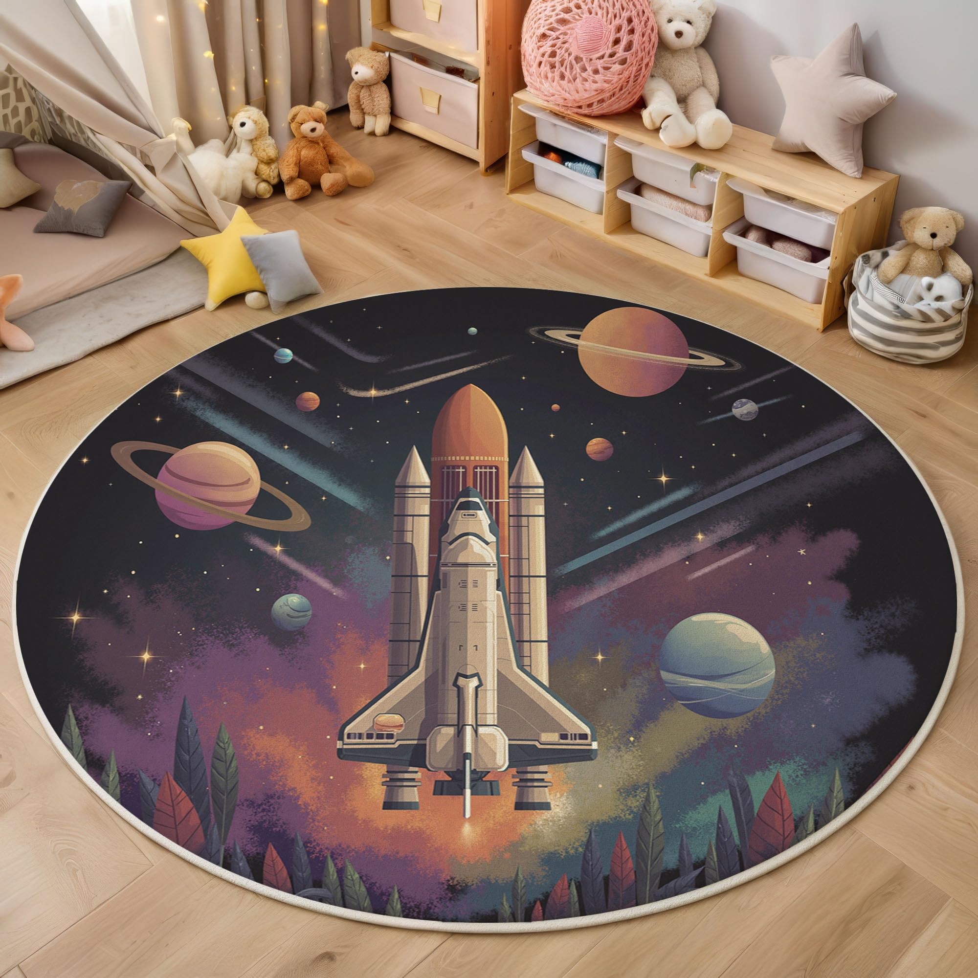 Tapis navette spatiale lavable résout les taches en chambre d'enfant