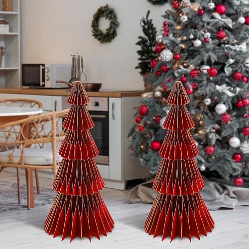 Motipuns 2 Pcs 20 Inch Large Paper Christmas Trees Decorations