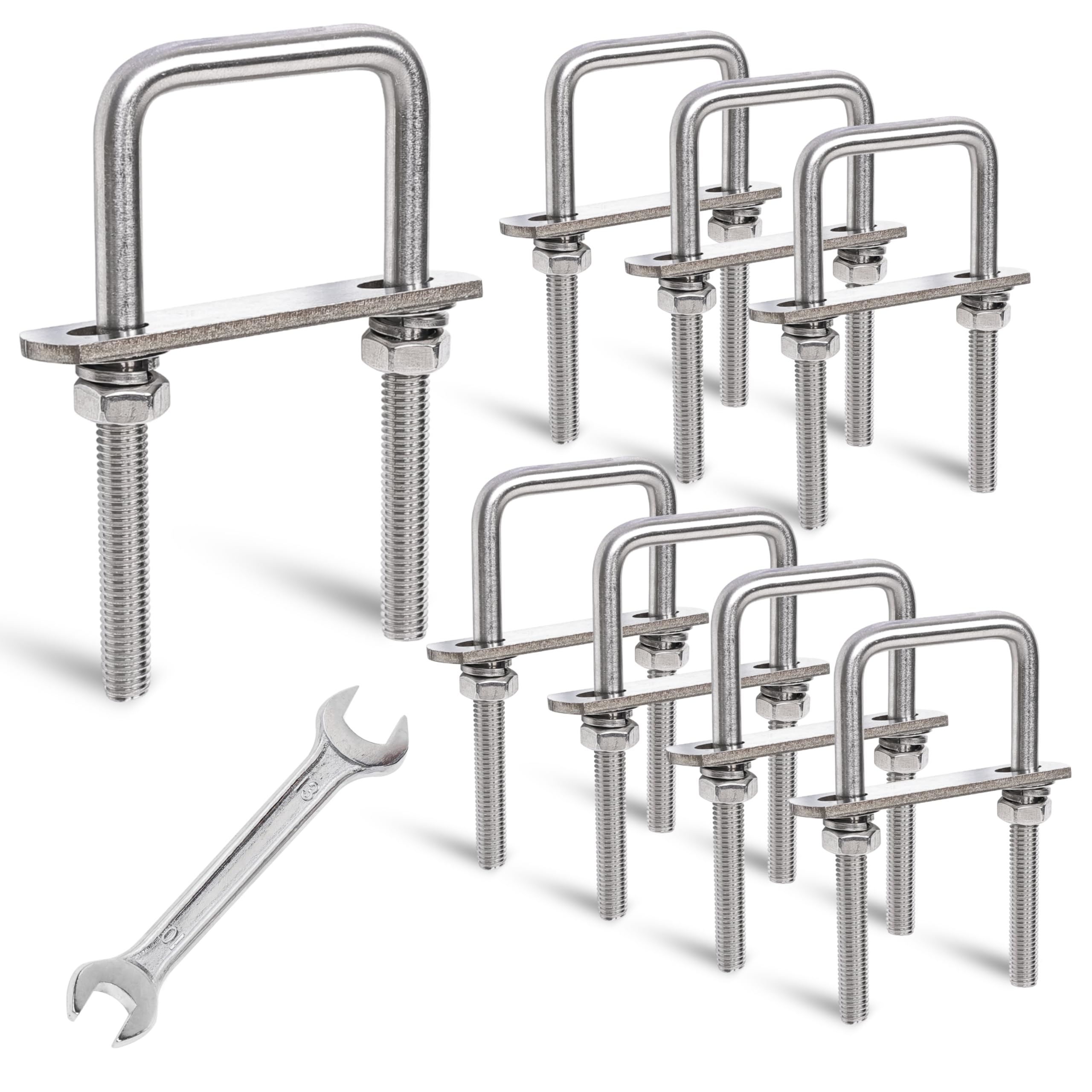 M8 Stainless Steel U-Bolts - 4 Sets, FREE SHIPPING -24 M8 Stainless Steel U-Bolts - 4 Sets, FREE SHIPPING -24