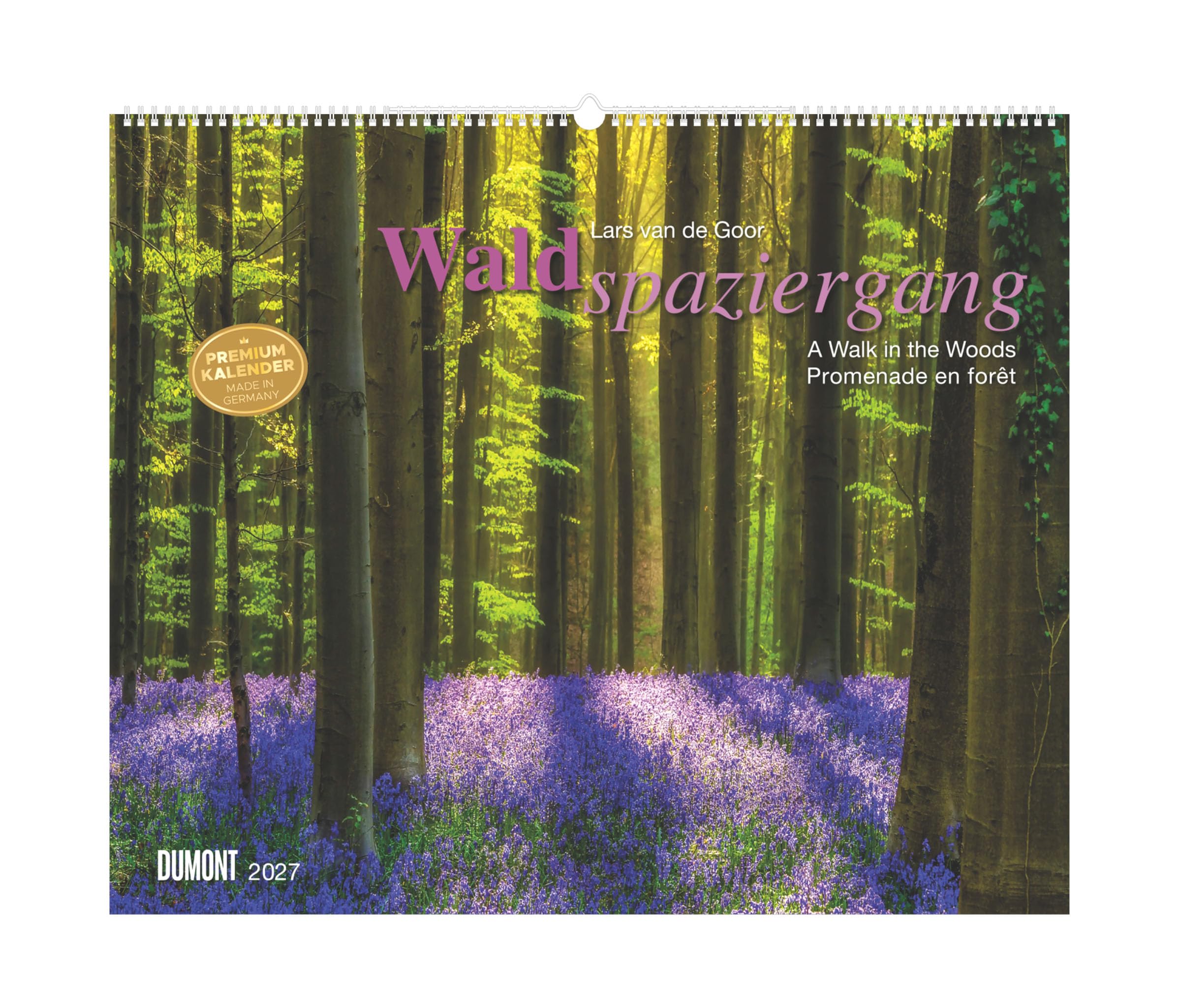Waldspaziergang 2027: Wandkalender 60x50 cm mit Naturfotografie von Lars van de Goor und 3-sprachigem Kalendarium