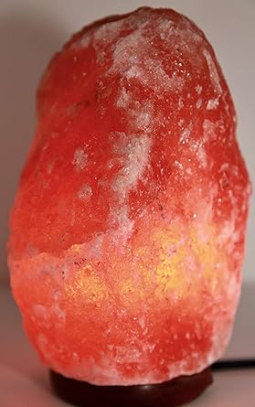 Mogul Salt Lamp (4-8lbs), Height, UL Certified. Himalayan Pink Salt Lamp with Wooden Base and Light