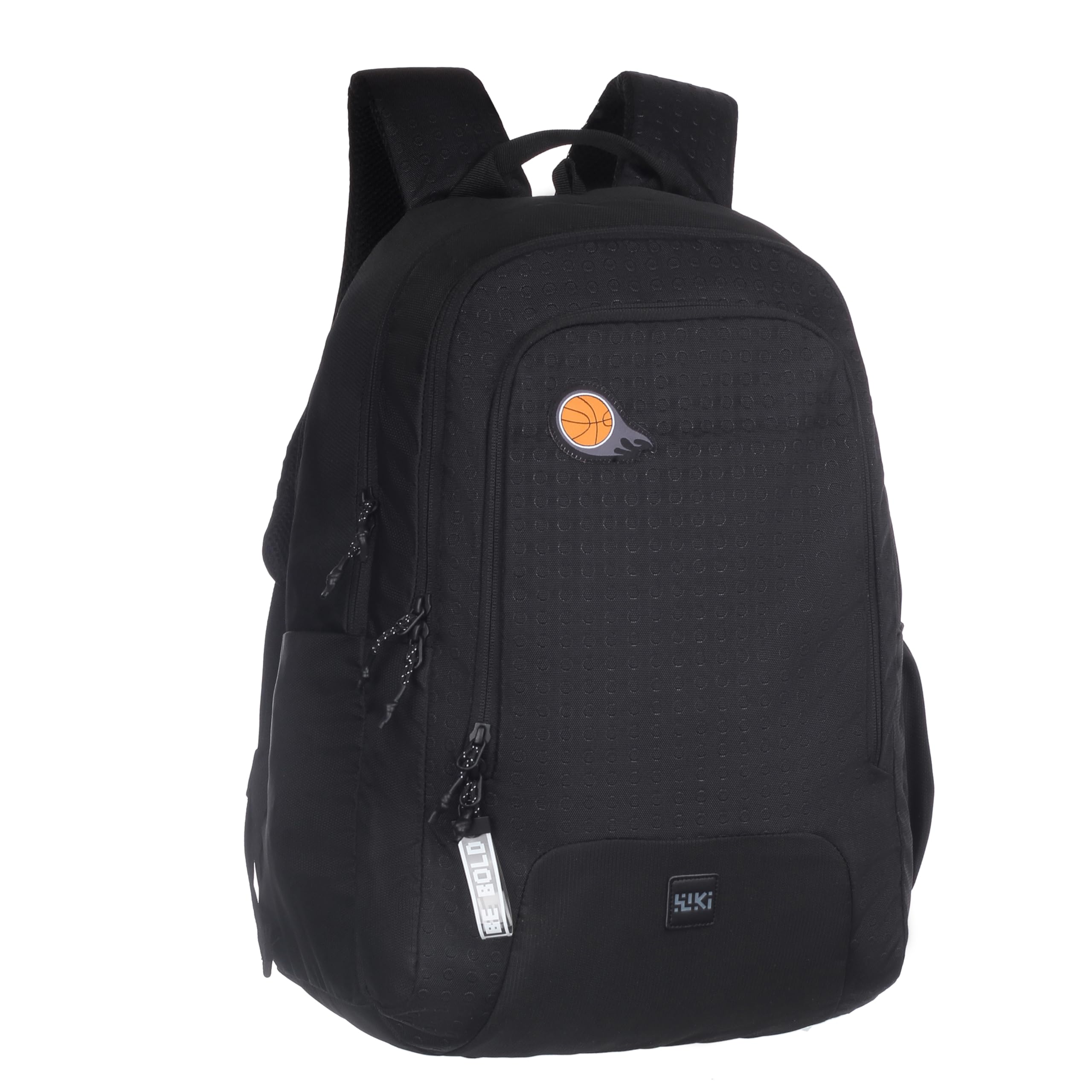 Wiki Nylon Backpack Multi compartments, front pocket, bottle holder, School bags College bag for women and men, Ideal for school, college, office & travel 13521(Wiki_3 Dot_3D Black) 36L