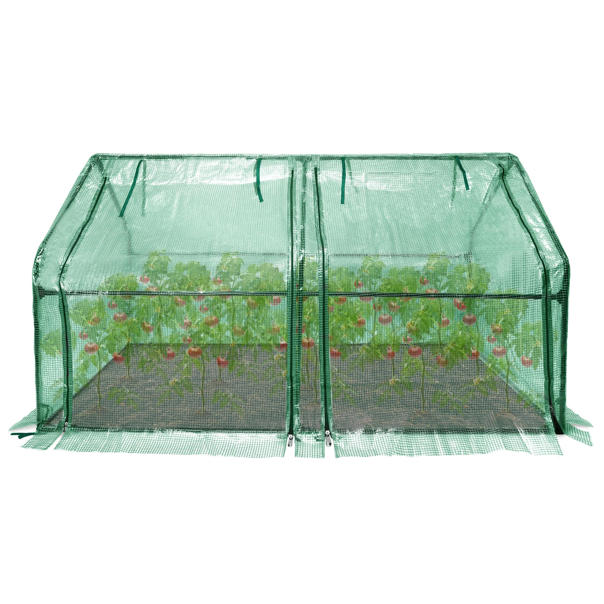LILIIN Foliengewächshaus Frühbeet , Gewächshaus Tomatenhaus Frühbeet, Niedrig, Spitzdach, UV-beständige, Pflanzenhaus für den Tomaten Gemüse 180 x 90 x 90 cm, Grün