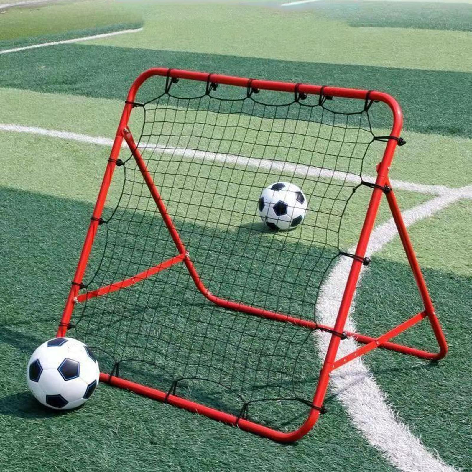 Fußball-Rückprallnetz – Trainingsnetz, Fußball-Übungsnetz, elastische Seile für Geschicklichkeitstraining, Feldübungen und Rückholfang, ideal für Fußballübungen