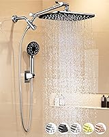 Veken 11.8" Rain Shower Head with Handheld Combo - High Pressure Multi-Mode Rainfall Shower, Adjustable Extension Arm, Chrome