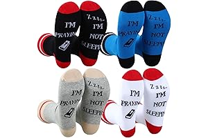 4 Pairs Socks with Inspirational Christian Sayings I'm Not Sleeping Bible Socks...