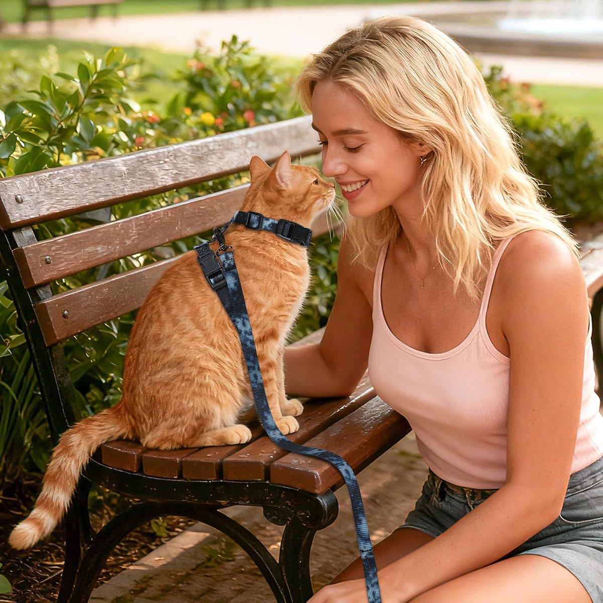 PetSafe Come With Me Kitty Harness and Bungee Leash, Harness for Cats, Large, Black/Silver, CWMK-L-BLK view 2