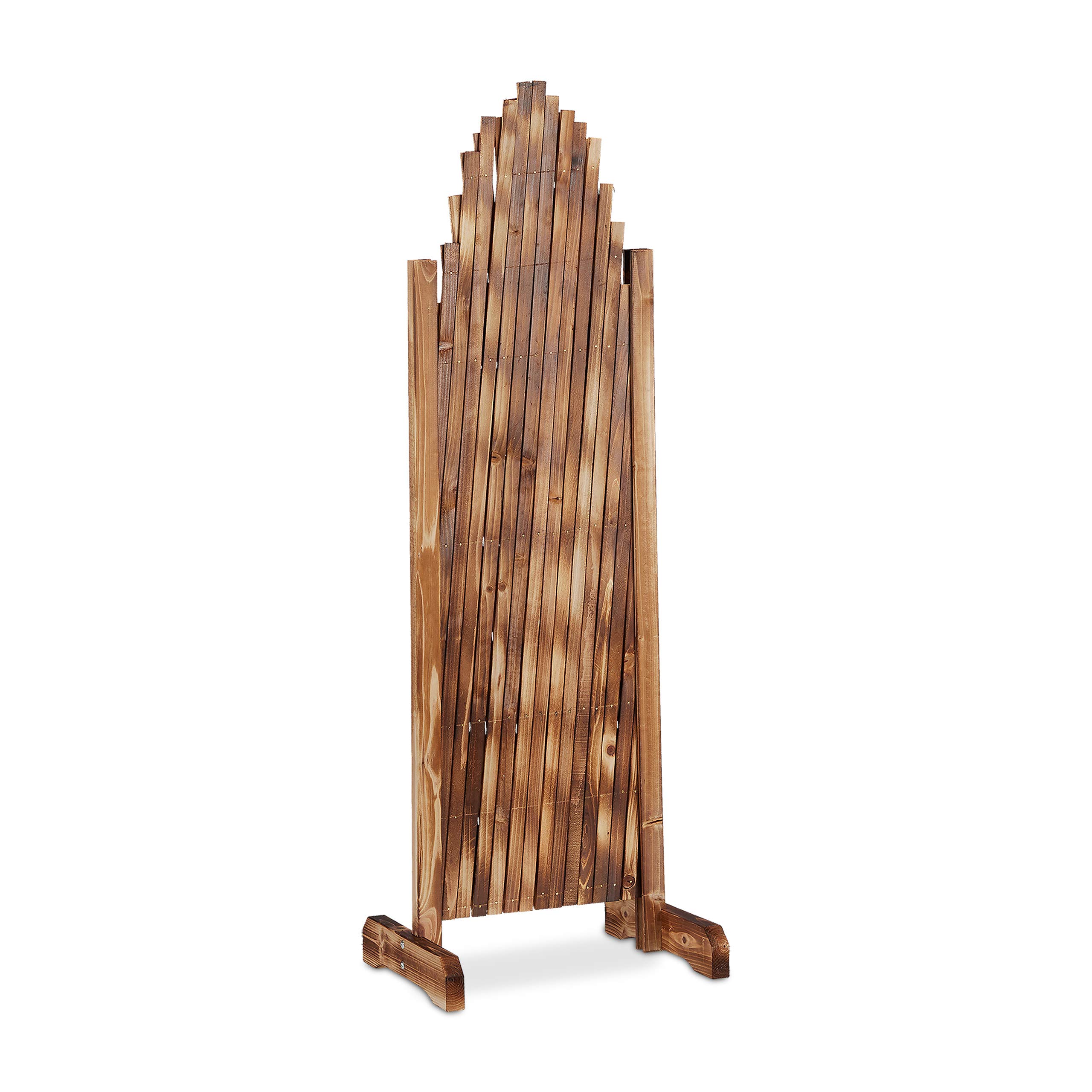 Relaxdays Rankgitter Holz, ausziehbar bis 200cm, Rankhilfe Kletterpflanzen, freistehend, Garten, Balkon, Terrasse, natur, 98 x 200 x 30 cm, Geflammt
