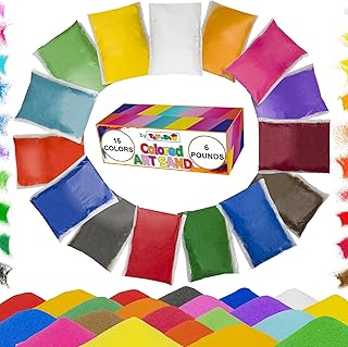 Toyssio – Colored Sand for Crafts [15 Colors: 6 lbs], Sand Art Bulk, Del...