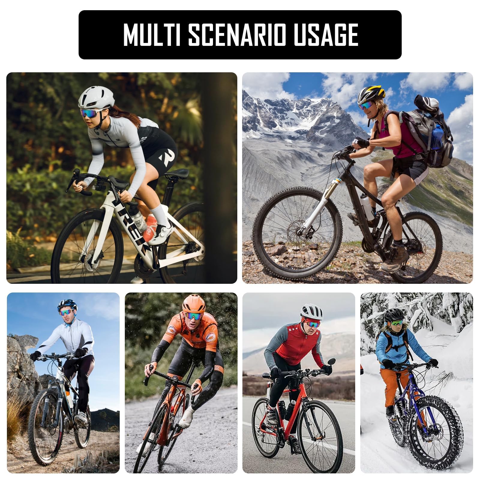 Lunettes de vélo UV400 pour hommes et femmes, moto, course, ski et pêche