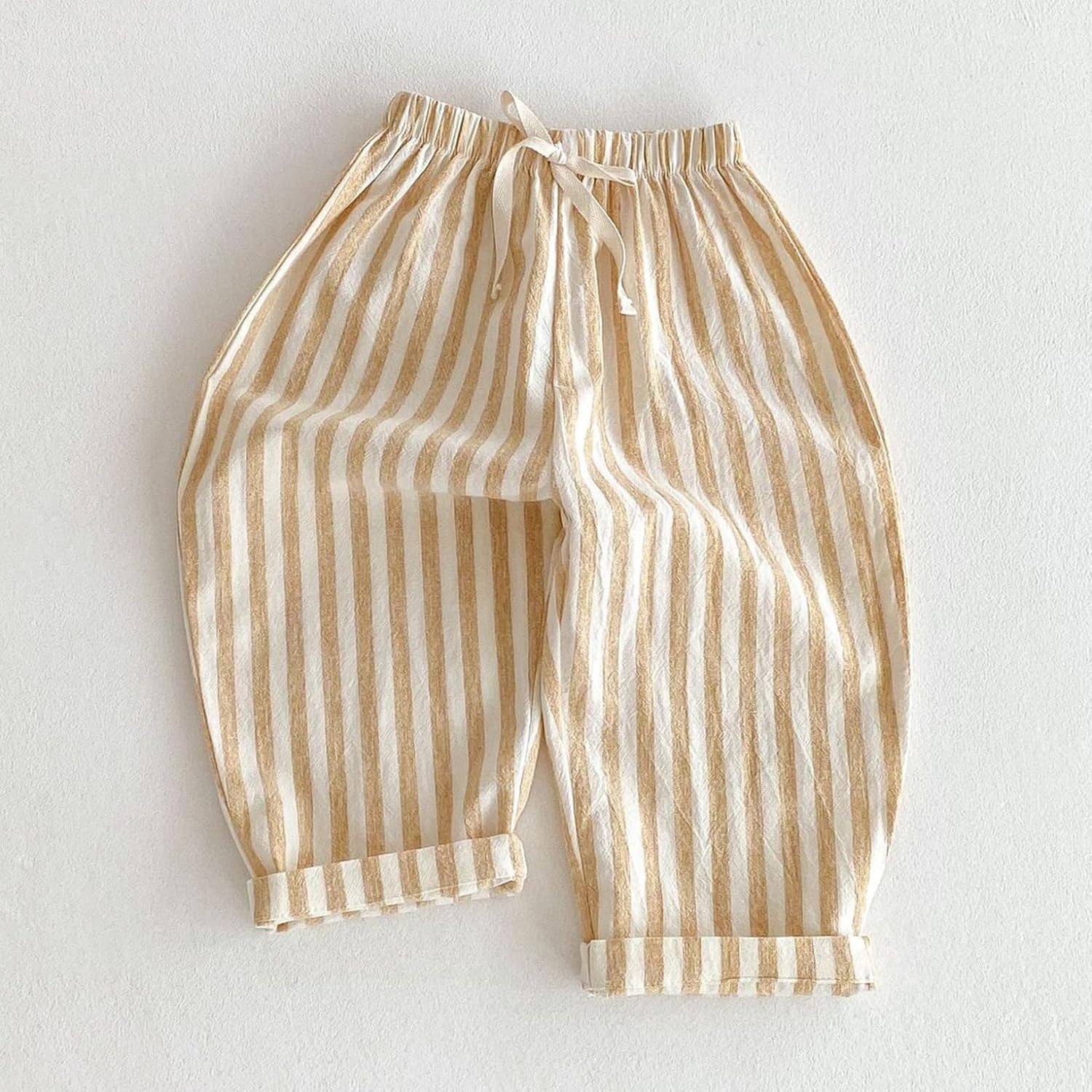 ACSUSS Toddler Striped Pants Baby Boys Girls Elastic Waistband Harem Pants Casual Summer Trousers