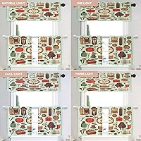 Vista 59 de Shrahala Ethnic Geometric Tribal Kitchen Valances Half Window Curtain, Native American Navajo Tribal Design Print Kitchen Valance for Window Ink