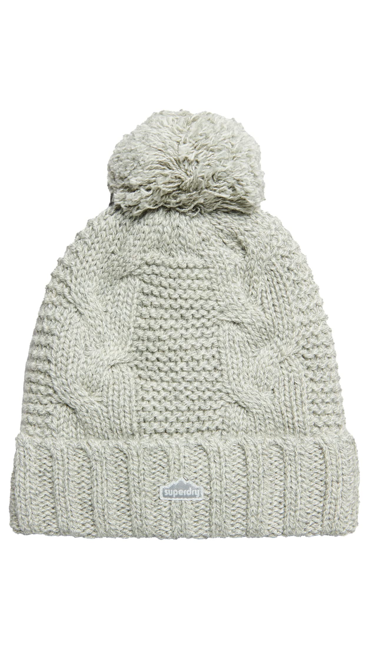 Superdry Women's Gris Claro Vintage Cable Beanie Beret,