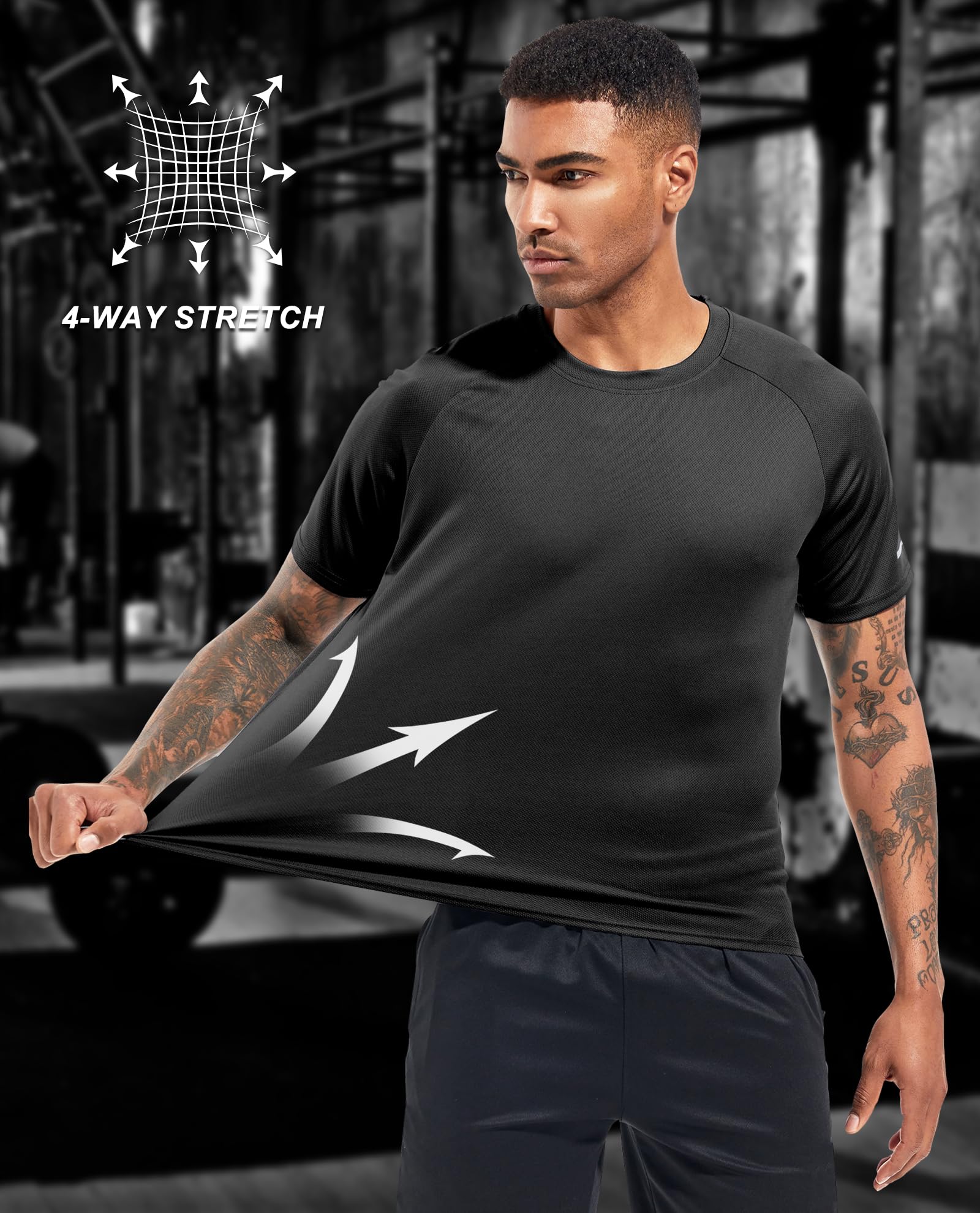 Boyzn T-shirt da uomo a maniche corte in maglia a maniche corte da allenamento ad asciugatura rapida, da 3 pezzi