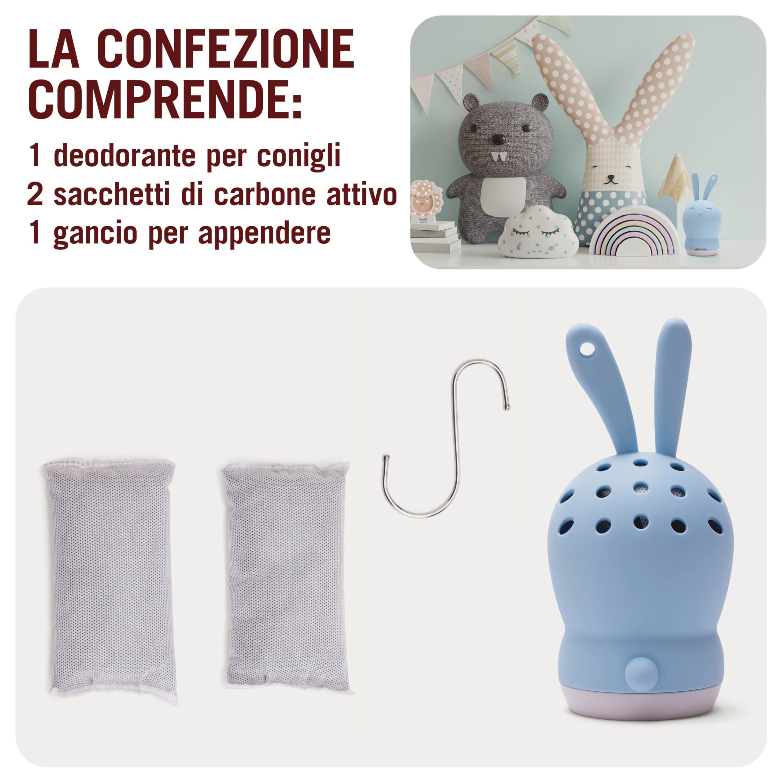 Monkey Business Eliminatore di odori per armadi e piccole aree/mantiene frigoriferi, armadi, armadietti, borse da palestra freschi/assorbe gli odori ecologico