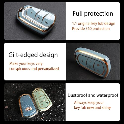 Miniatura 3 de Funda para llavero Cadillac  Funda para llavero para Cadillac Escalade CTS SRX XT5 ATS STS CT6 Superior Soft TPU 360 grados de protección completa