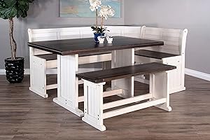 Counter Height Breakfast Nook Set with Side Bench