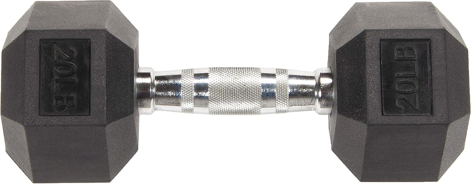 Sporzon! Rubber Encased Hex Dumbbell, Pair,20 LB , Black : Sports & Outdoors