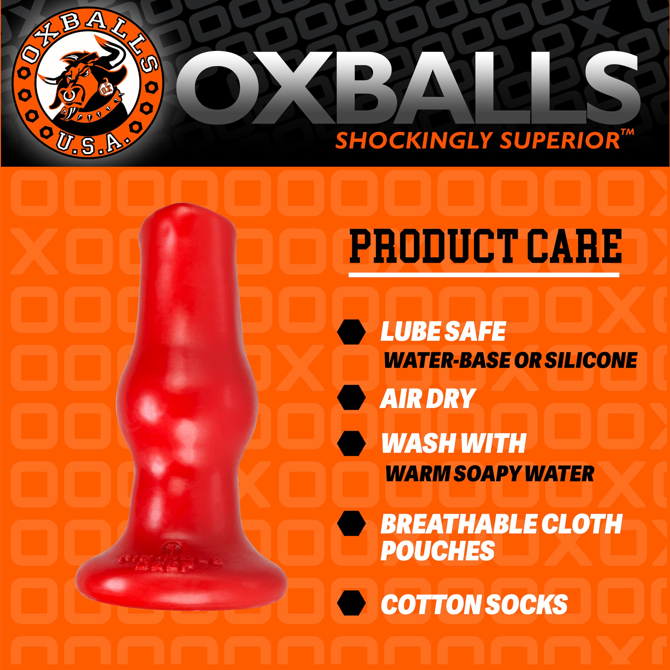 Oxballs 2X-Large Cucciolo rosso perforato Cappuccetto a pozzo profondo