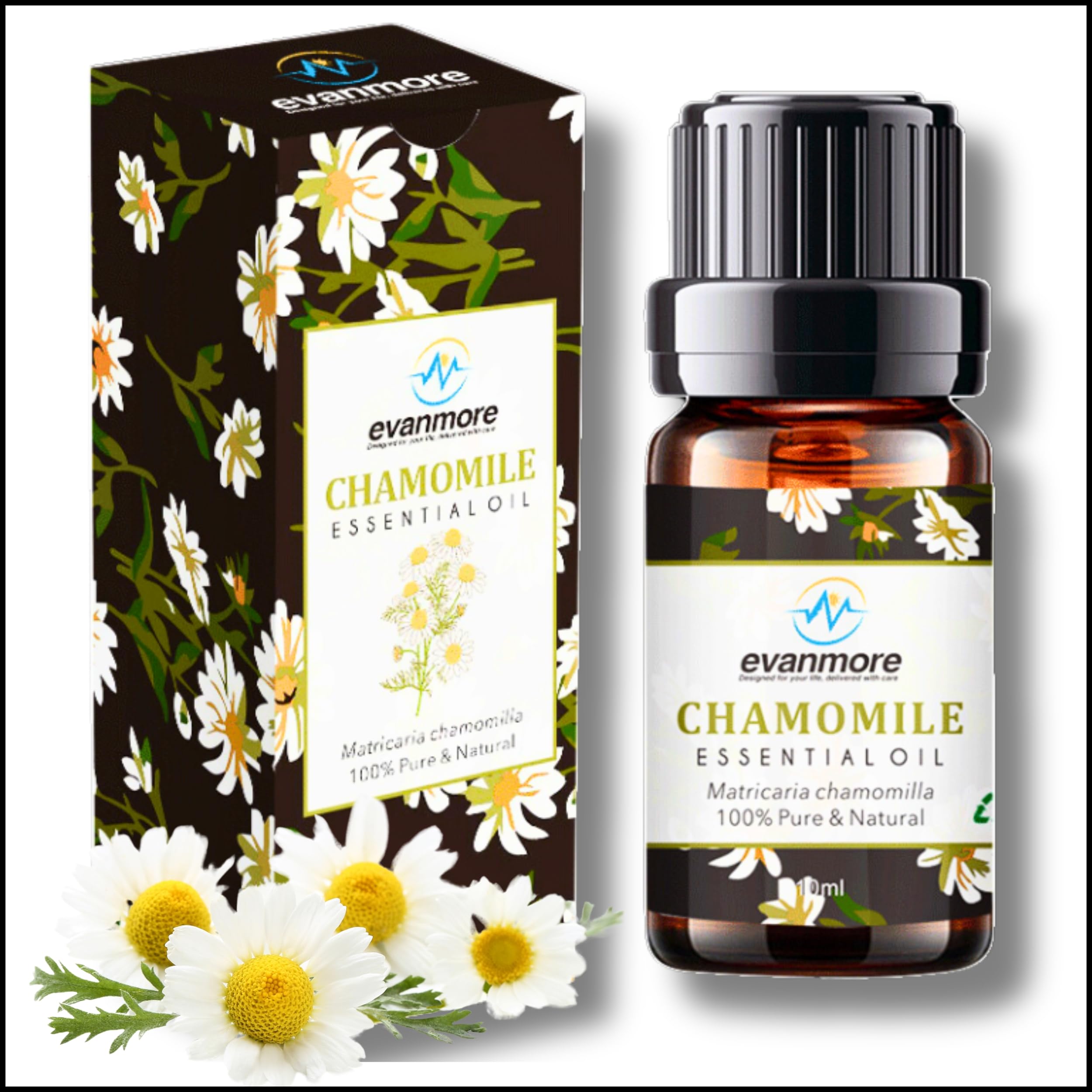 Chamomile Essential Oil 10ml 100% Pure Natural Undiluted Cruelty Free Oils for Diffuser Diffusers Burners Premium Quality Aromatherapy DIY Candle Making Matricaria chamomila (10ml, Chamomile)