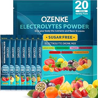Electrolytes Powder Packets, Hydration Packets, Electrolytes Powder No Sugar, Portable Electrolyte Drink Mix for Rapid Hydration, Sugar Free & Low Sodium | 0 Calorie | 7 Flavors | 20 Sticks - Amazon product rated Grade A
