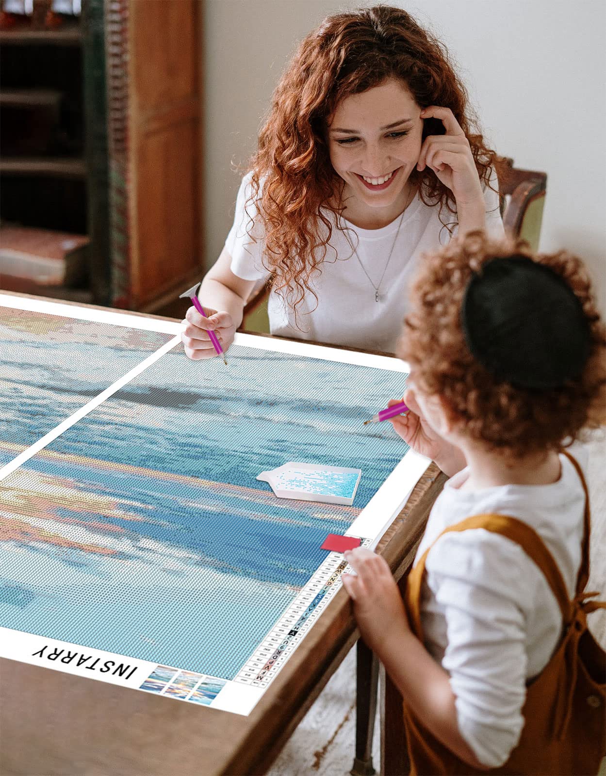 Instarry Diamond Painting 5D Kit - Paesaggio Grandi Dimensioni 100x40 Cm, Tela HD Con Diamanti Rotondi, Arredamento Casa