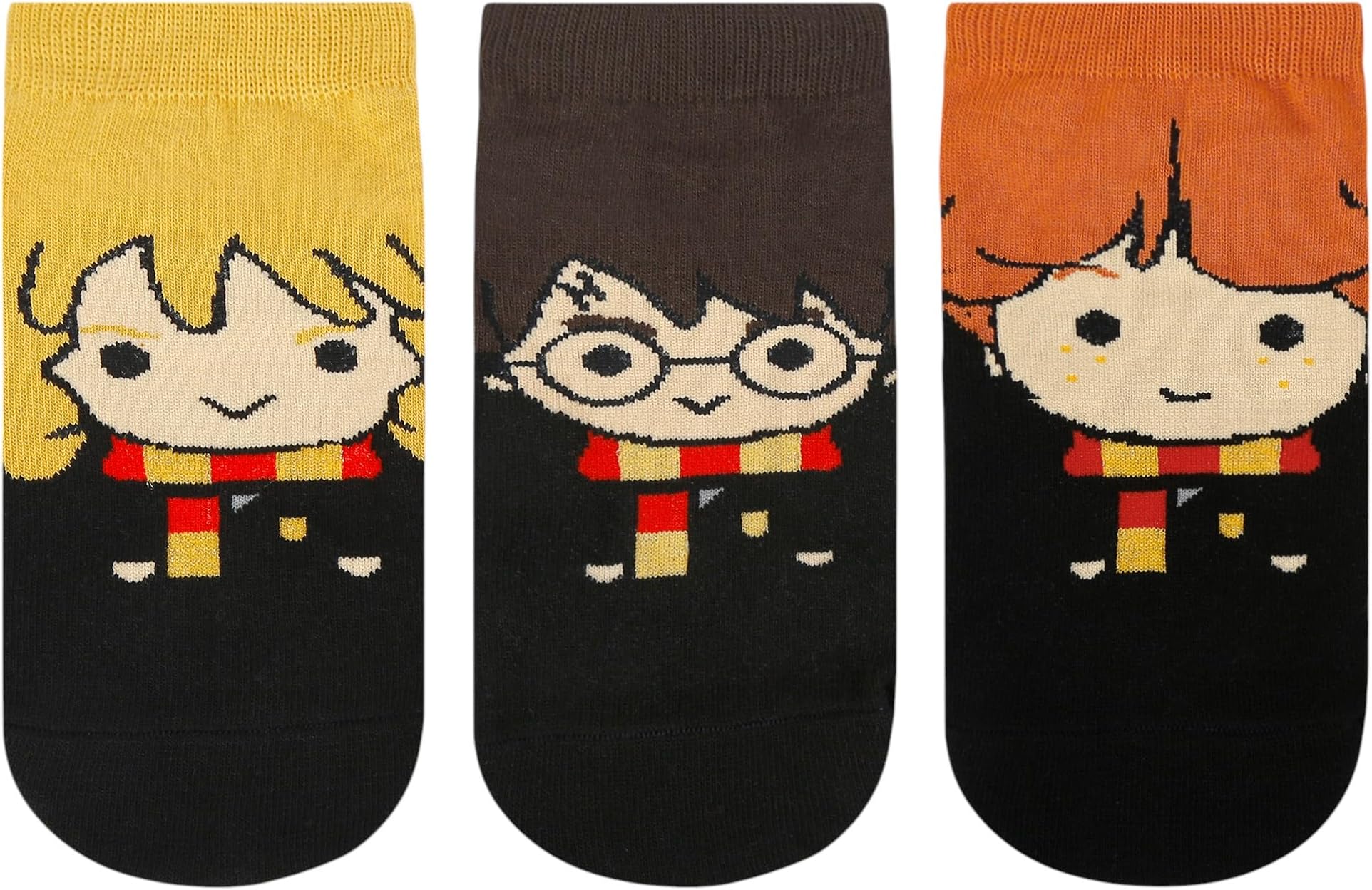 BALENZIA SocksXpress Harry Potter Womenโs Character Low-Cut Socks|Pack of 3 Pairs|Officially Licensed Harry, Ron & Hermione|100% Combed Cotton & Spandex Blend for Soft, Stretchable Comfort