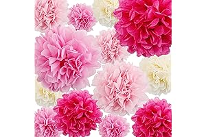 MEYSIMOON Pink Party Decorations Tissue Paper Pom Poms