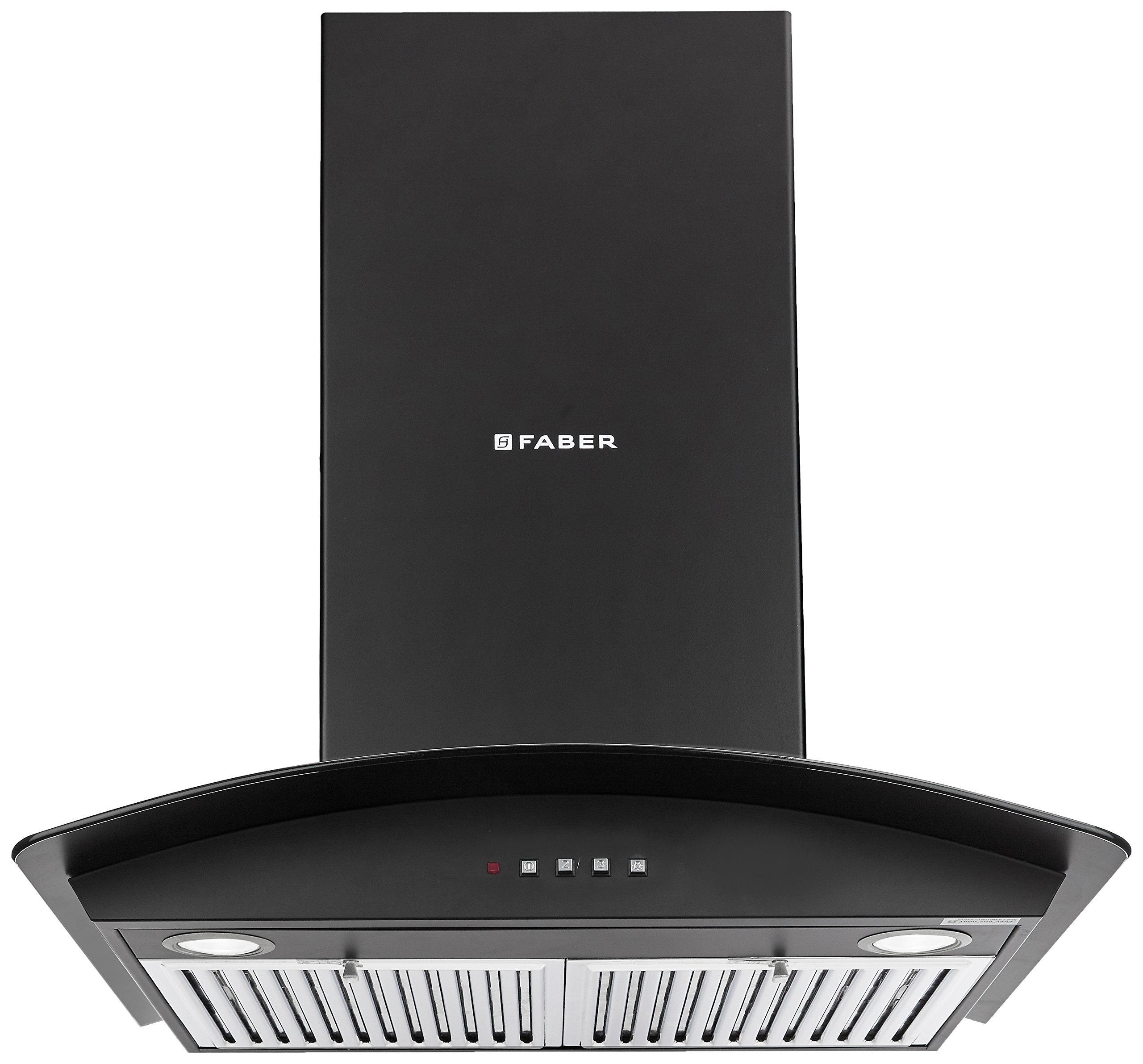 Faber 60 cm 1095 m³/hr curved glass Kitchen Chimney (HOOD FEEL 3D T2S2 BK TC LTW 60, Baffle Filter, Touch Control, Black), Free 1 Year Extended 