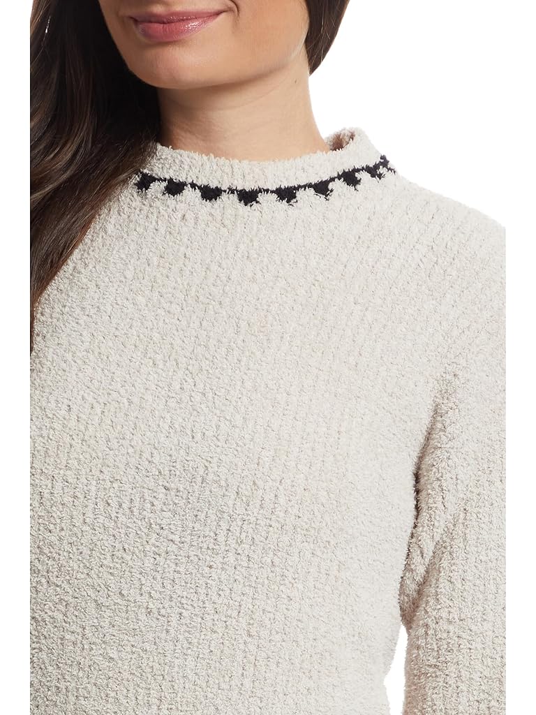 Navy Barefoot Dreams Cozychic ® Ribbed Sweater With Blanket Stitch