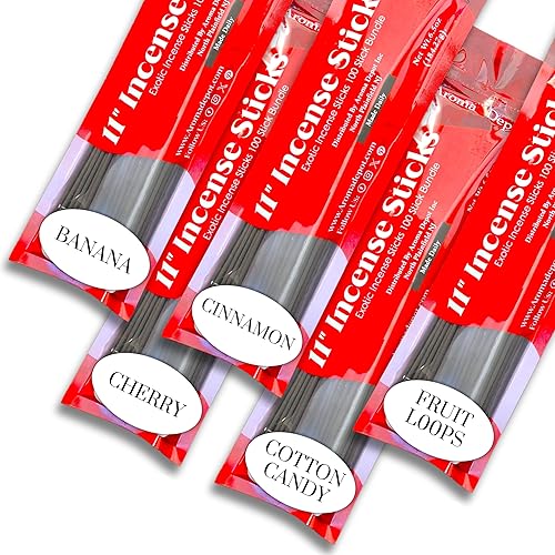 Miniatura 4 de Fruit & Sweets - Varitas de incienso de 11 pulgadas, juego variado de 500 unidades, 11 pulgadas, 5 paquetes de 100 varillas por fragancia aroma. El