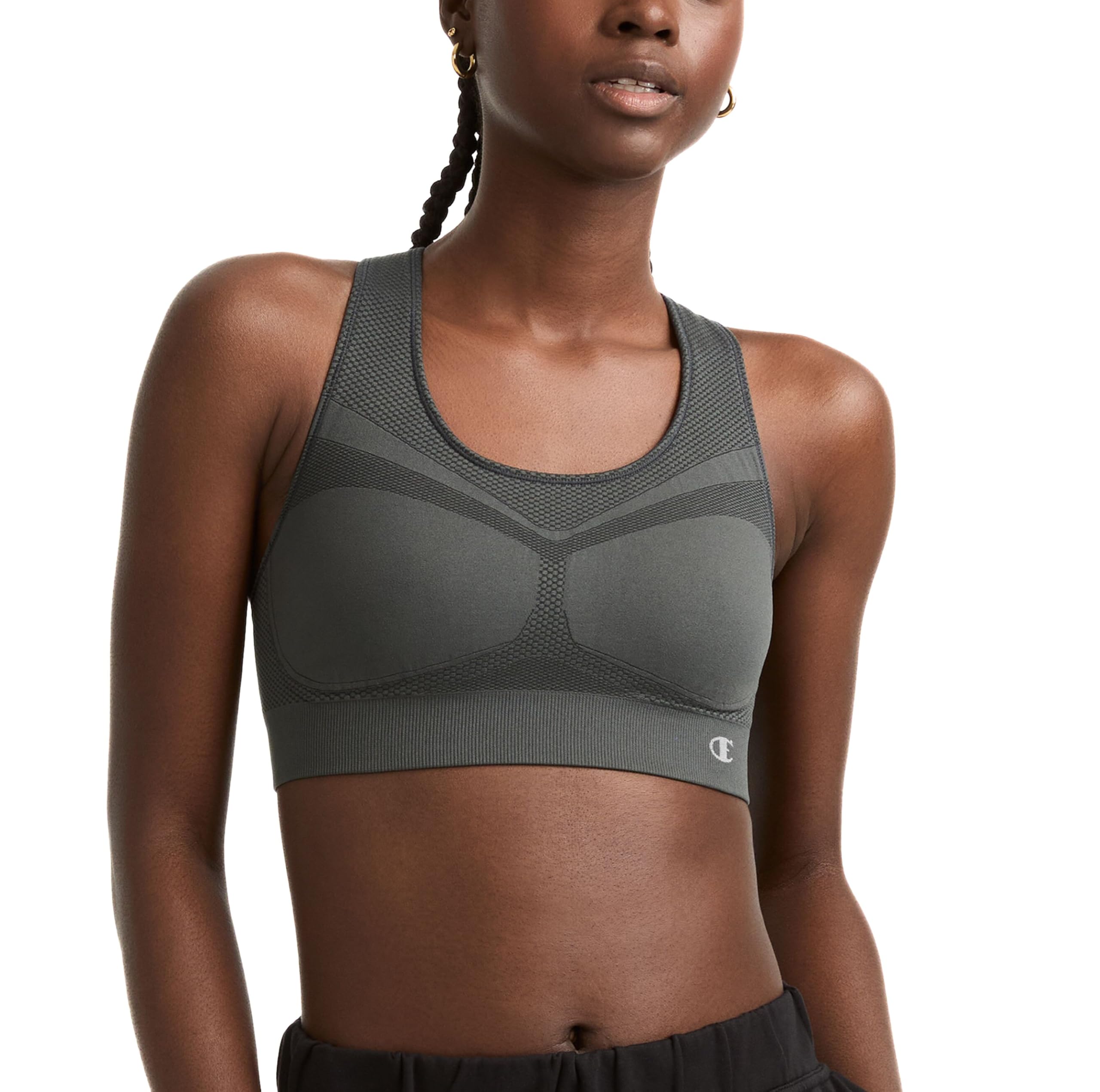 ChampionWomen's Sports Bra, Infinity Racerback, Moderate Support, Seamless Sports Bra for Women