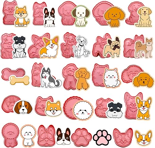 Miniatura 8 de Cortadores de galletas de animales con sellos de émbolo con tema de animales salvajes Herramientas para hornear galletas en relieve moldes de