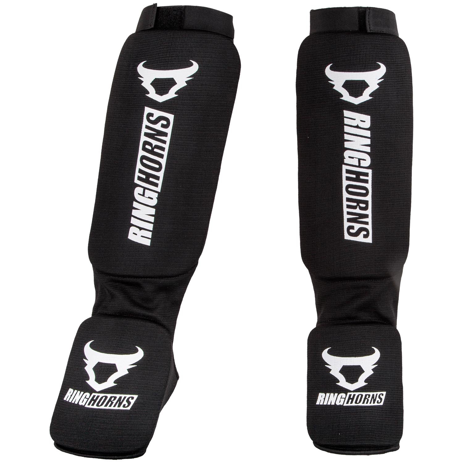 Ringhorns Charger Espinilleras de Boxeo, Unisex Adulto, Negro, Única