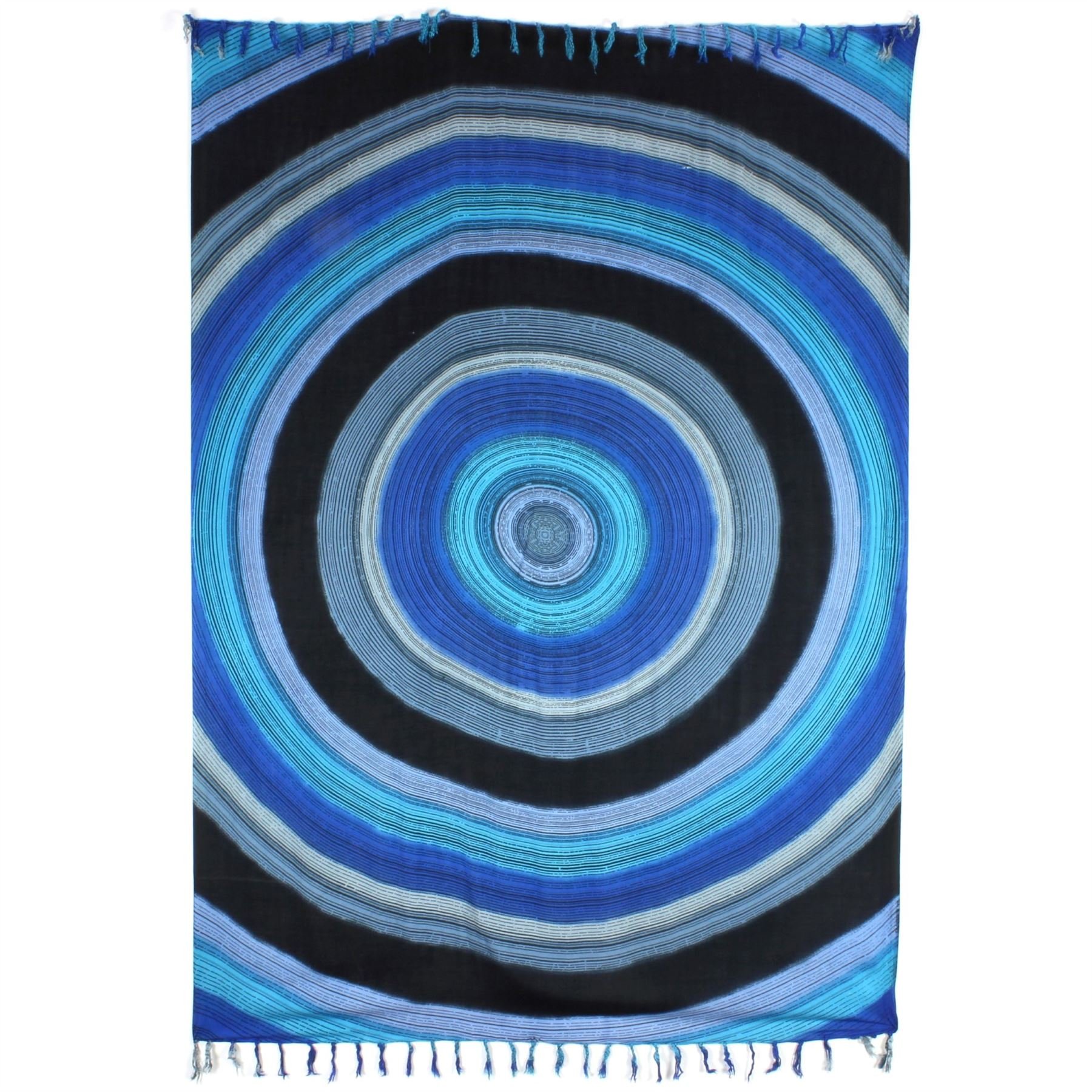 Loudelephant Blue Circles Print Viscose Rayon Sarong