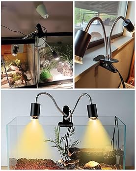 双頭爬虫類 ライト 紫外線ライト 爬虫類ライト ダブルヘッド クリップ式a DTZY 双頭爬虫類ライト 紫外線ライト 亀 両生類用ライト バス