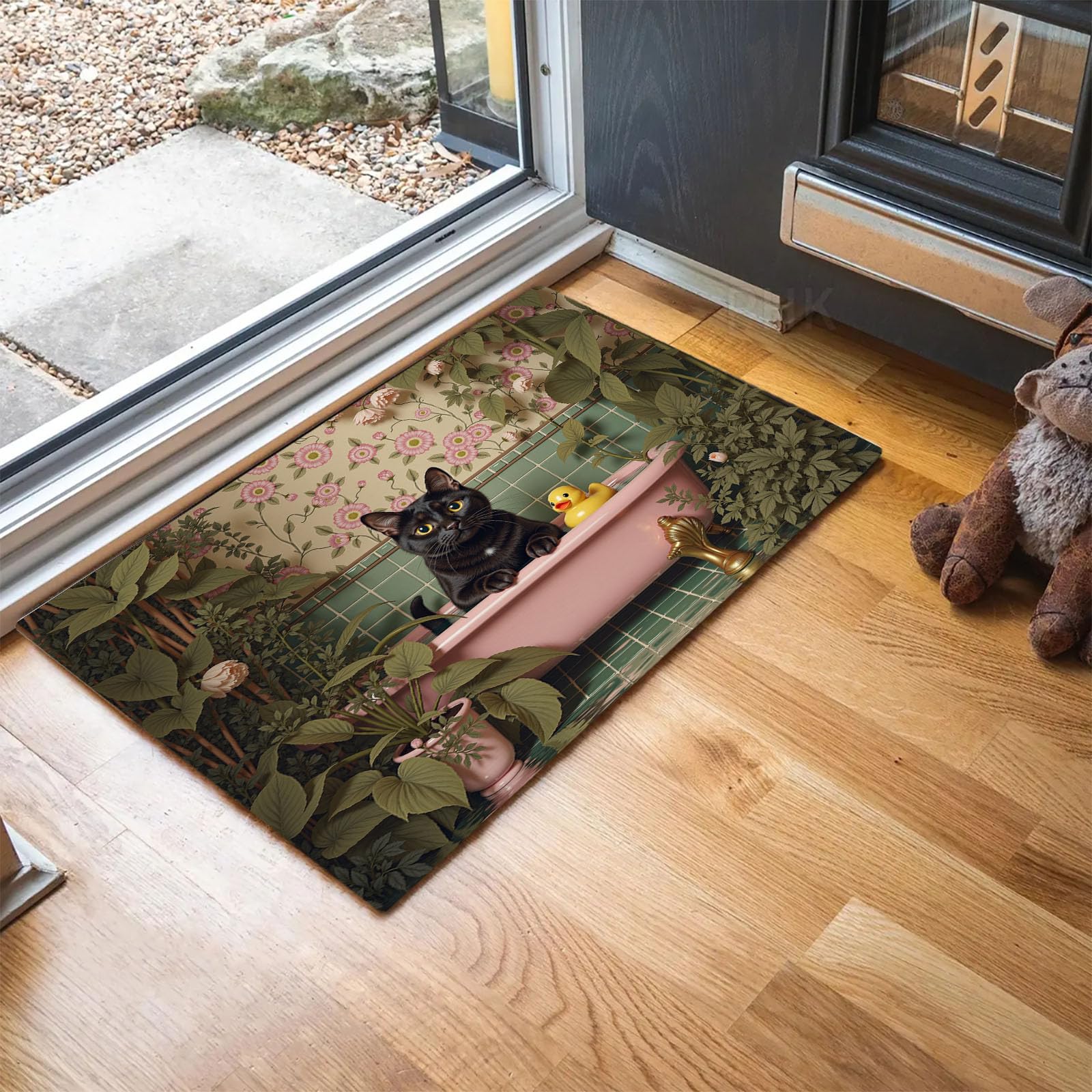 Paillasson Chat Noir Anti-Glisse - Solution Sols Propres 90x150 cm