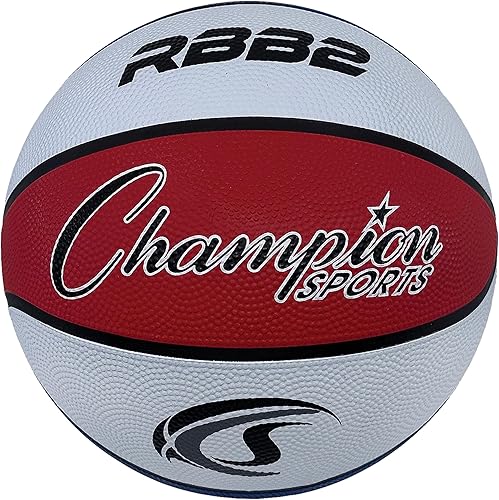 Vista 13 de Champion Sports® Rubber Basketballs – Heavy Duty Pro-Style, Indoor/Outdoor Use, Premium Basketball Equipment for Physical Education, Various Sizes &