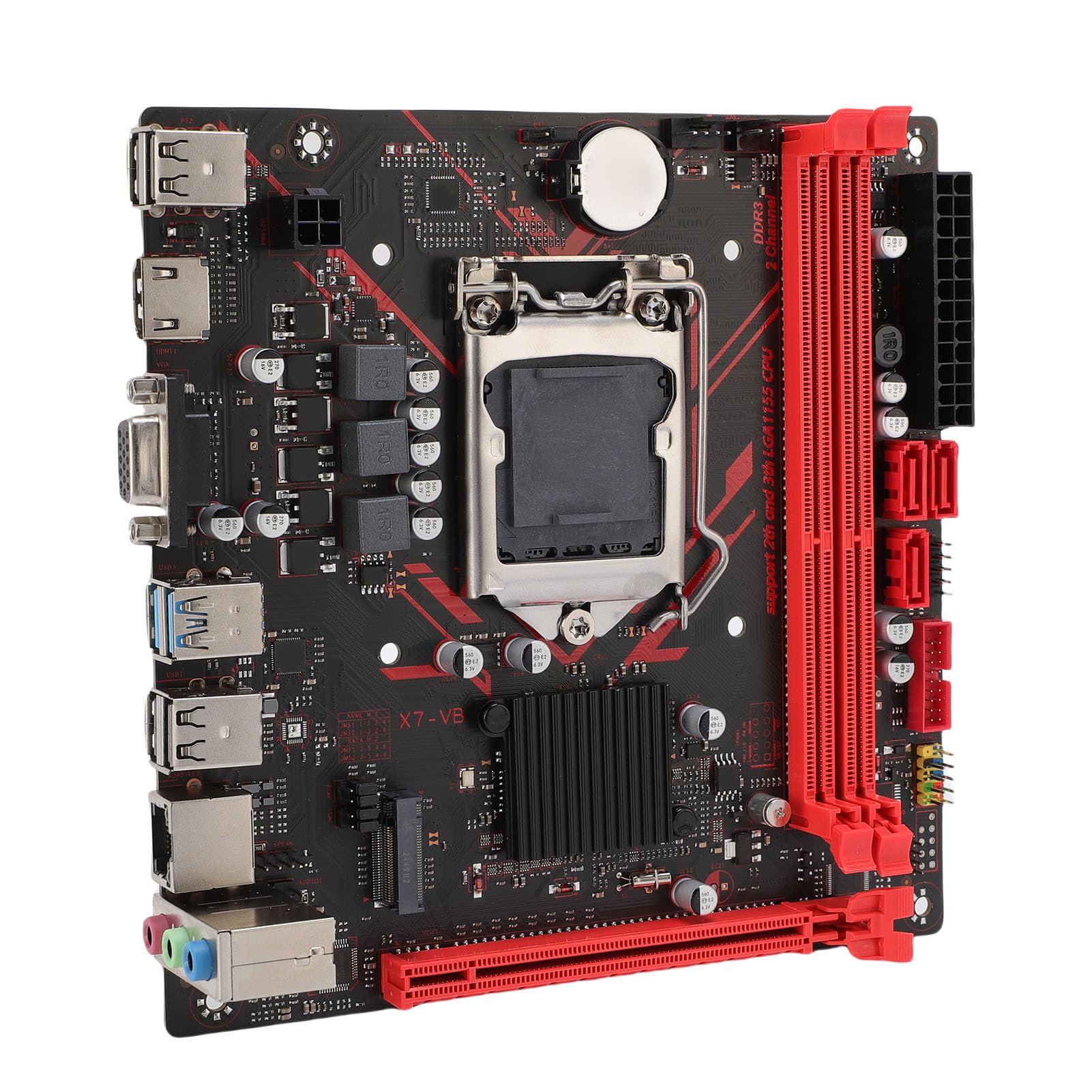 VBESTLIFE B75 Mining Mothoard, LGA1155 ITX Płyta Główna 2xDDR3 3xSerial ATA 2.0 Obsługuje 1080p Wideo M.2 NVME, dla Core I3 I5 I7 E3 Pentium Proces