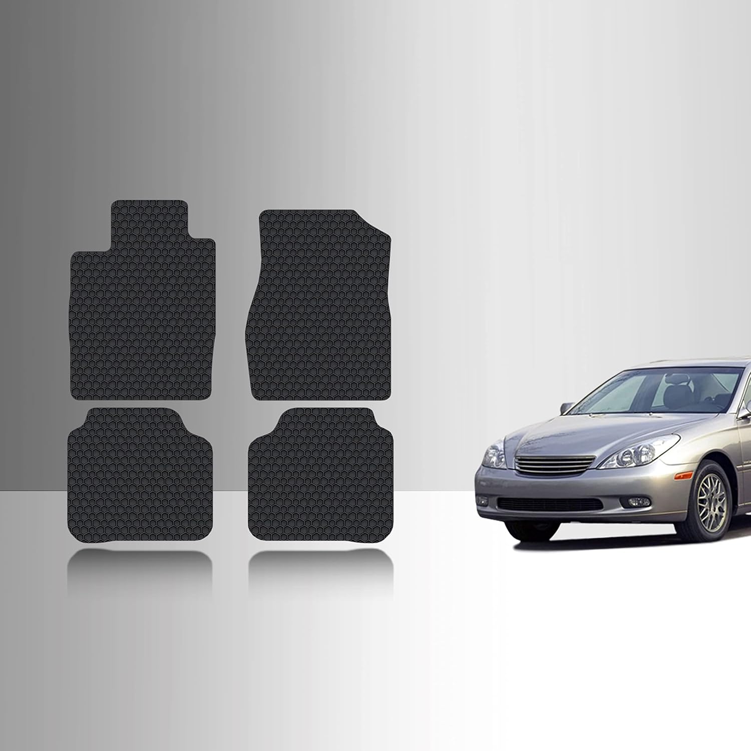 TOUGHPRO Floor Mats Accessories Set (Front Row + 2nd Row) for Lexus ES330 All Weather Heavy Duty (Made in USA) Black Rubber 2004 2005 2006