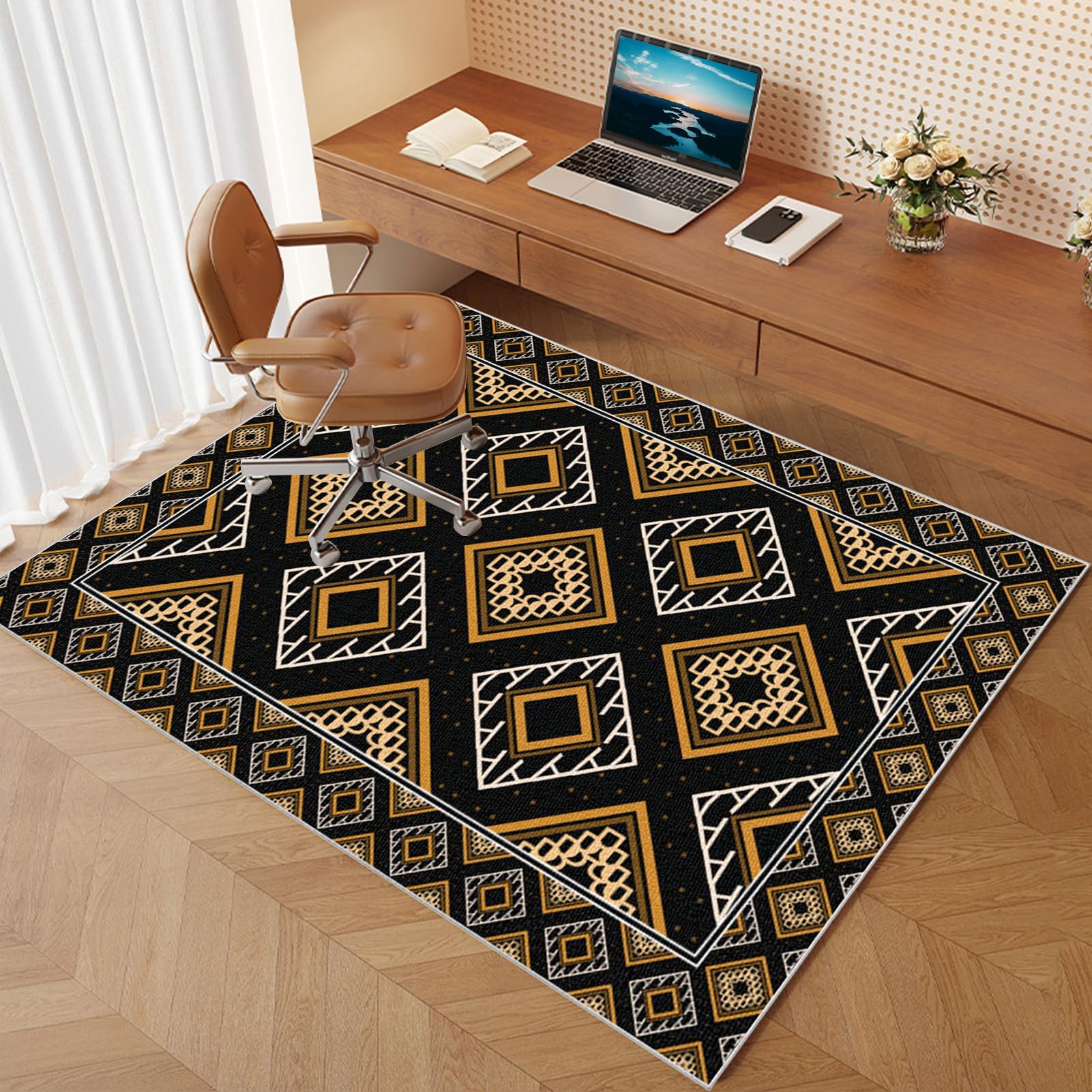 Chair Mat for Carpet Floors Rectangle Office Computer Floor Mat for Carpet Rolling Chairs Gaming Rug Home Large Anti-Slip Floor Protectors Mat Large Protectors floors Gaming Chair Mat 110 x 150 cm — image 1