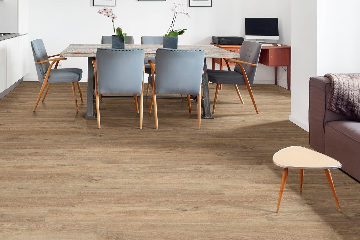 MSI Hampstead 6 in. x 48 in. Glue Down Luxury Vinyl Plank Flooring – Prairieland Brown | Brown Wood Look, 2MM Thick, 12MIL Wear Layer, 36 Sq. Ft.