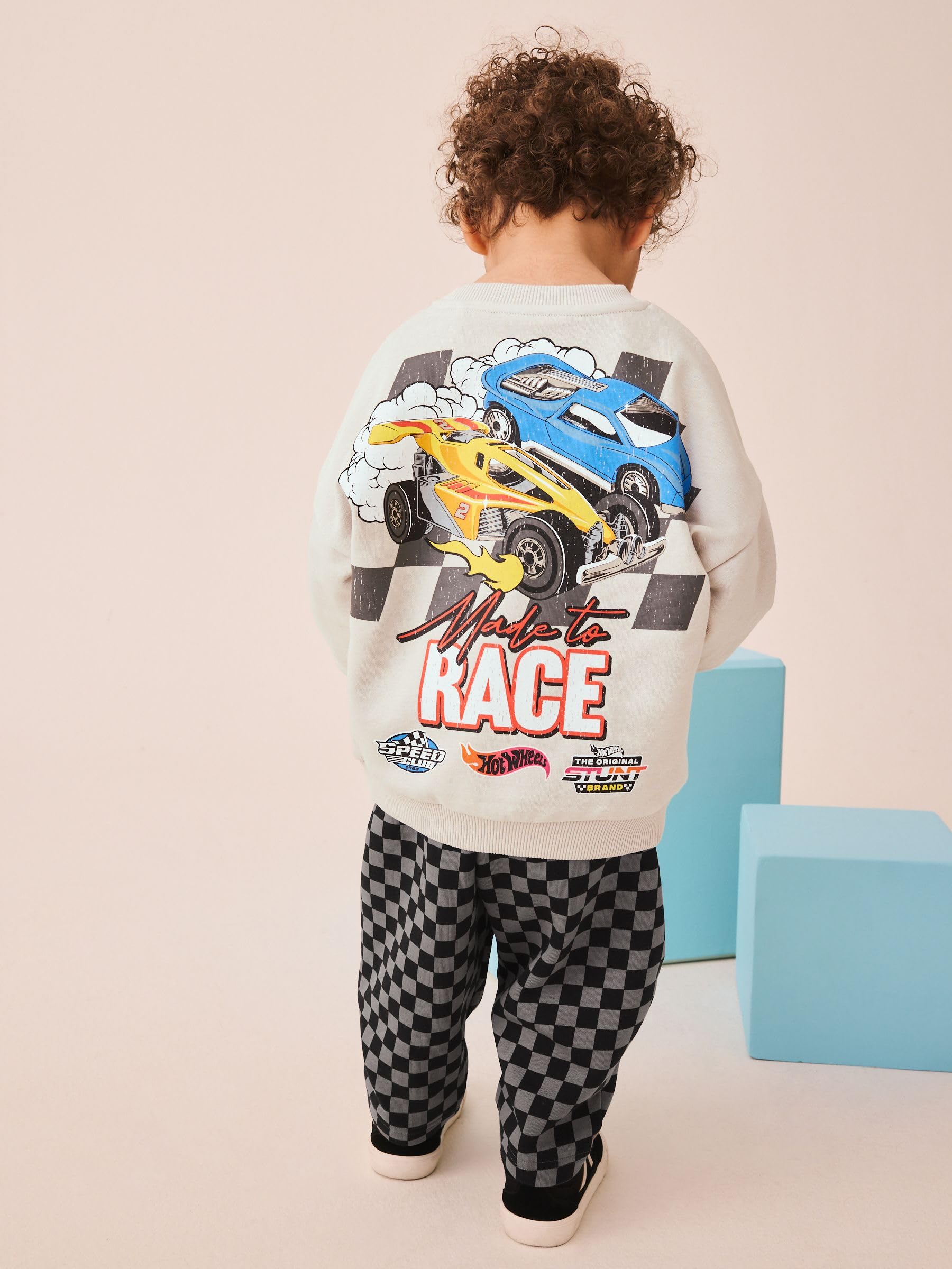 NEXT Młodsze chłopcy Bluza pod szyję i spodnie dresowe Hot Wheels