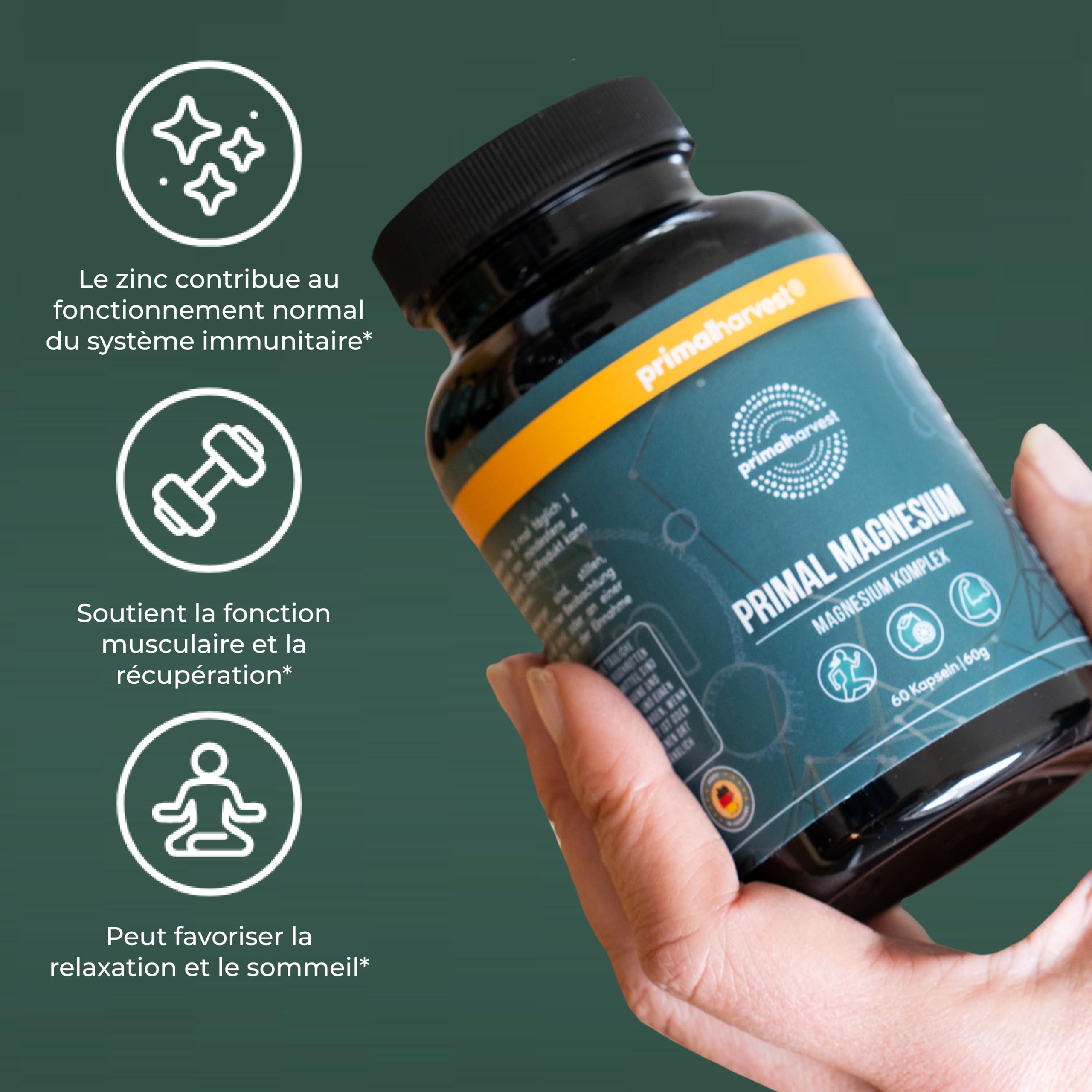 Primal Magnesium - Complément alimentaire quotidien vegan, sans gluten