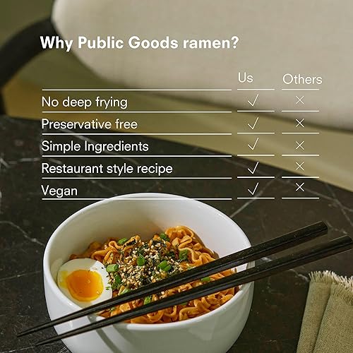 Miniatura 5 de Public Goods Fideos Ramen  Fideos veganos sin caldo  Todos los ingredientes naturales  Sin conservantes  Sin MSG añadido  Original, pasta de sésamo