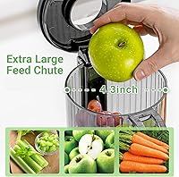 Vista 6 de AAOBOSI Cold Press Juicer, 4.50" Large Feed Chute Masticating Juicer Machines (Upgrade) High Juice Yield Slow Juice Extractor fit Fruits
